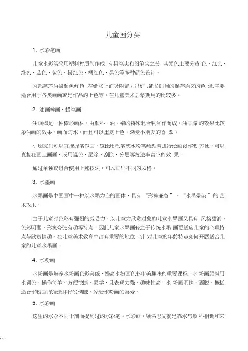 儿童绘画分类