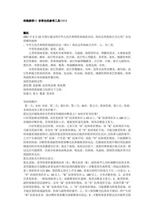传染病学重点笔记
