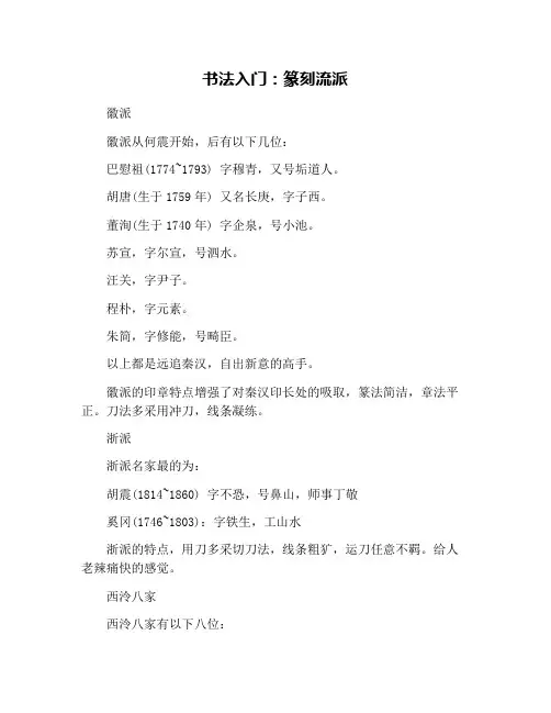 书法入门：篆刻流派