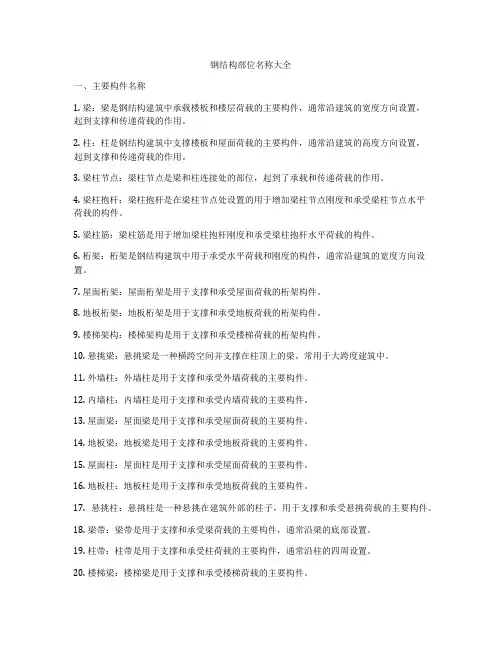 钢结构部位名称大全