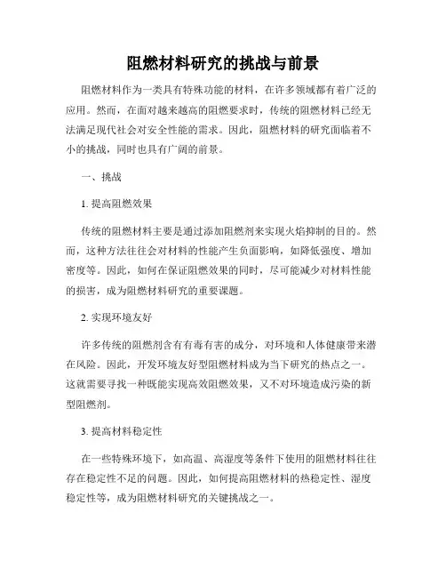 阻燃材料研究的挑战与前景