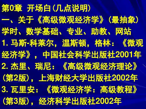 高级微观经济课件