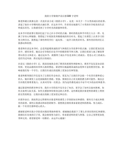 我的小学梁晓声读后感500字老师