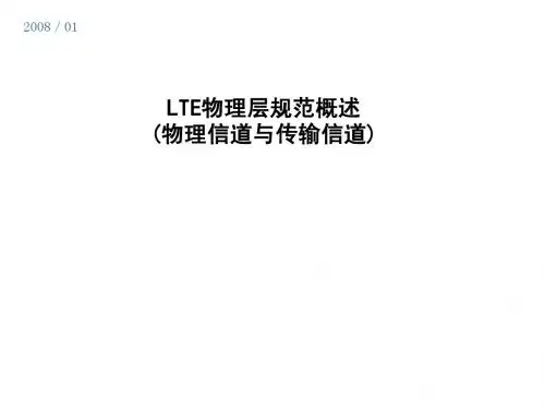 LTE_物理信道与传输信道