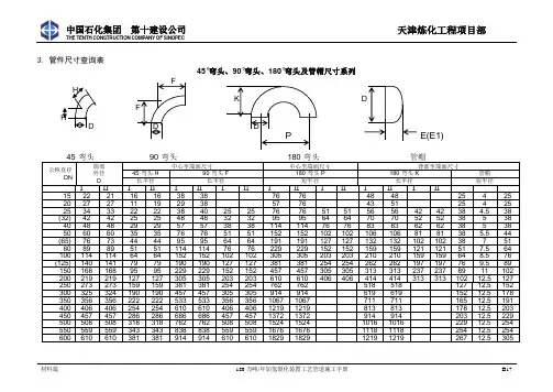 管件尺寸表