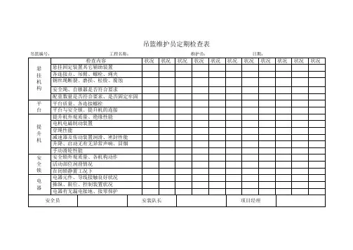 吊篮定期检查表