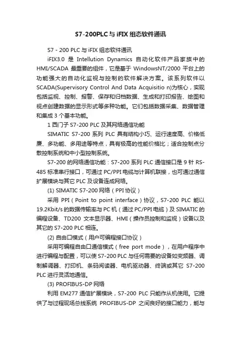 S7-200PLC与iFIX组态软件通讯
