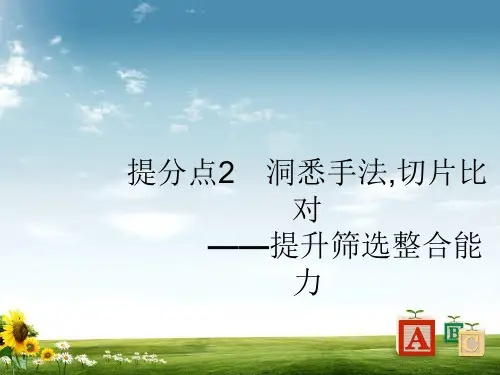 2019版高考语文(广西课标版)大二轮专题复习课件：提分点2 洞悉手法,切片比对(共39张PPT)
