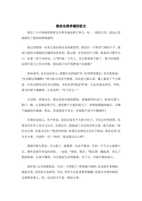 我安全我幸福的征文