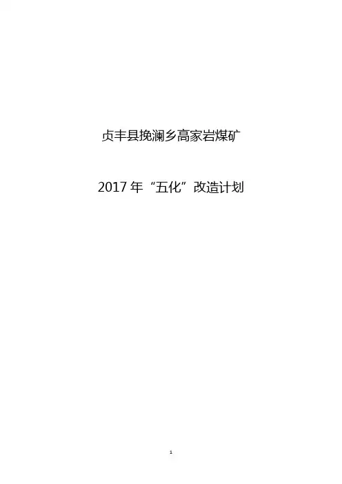 2017年高家岩煤矿五化改造计划