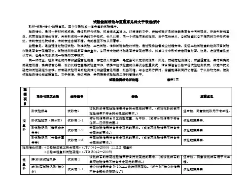 试验检测结论