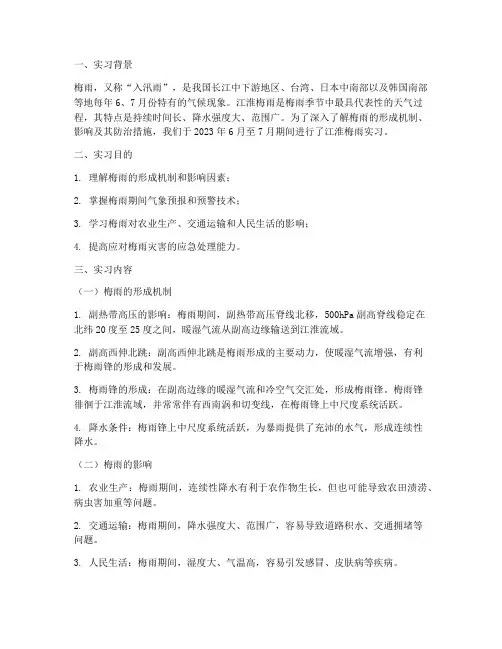 江淮梅雨实习报告