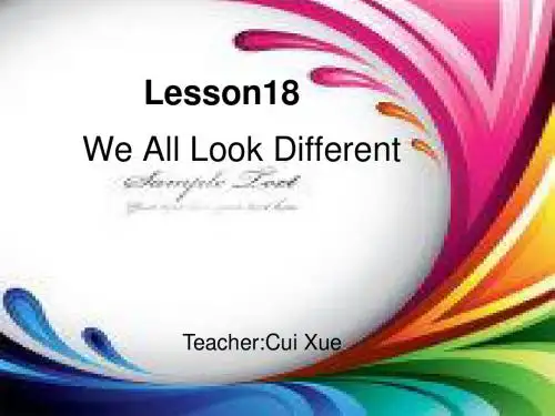冀教版七年级英语上册  Unit 3 Lesson 18 We  All Look Different(共15张PPT)