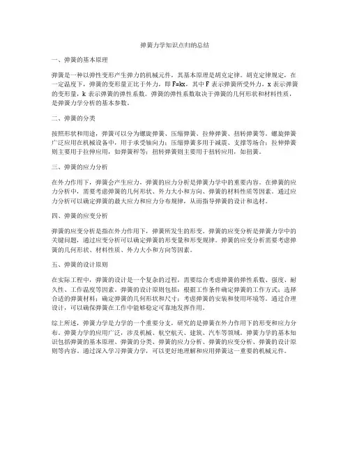 弹簧力学知识点归纳总结