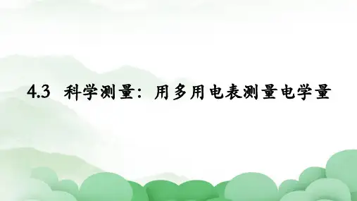 鲁科版(2019)必修第三册 4-3科学测量用多用电表测量电学量 4-4科学用电 课件