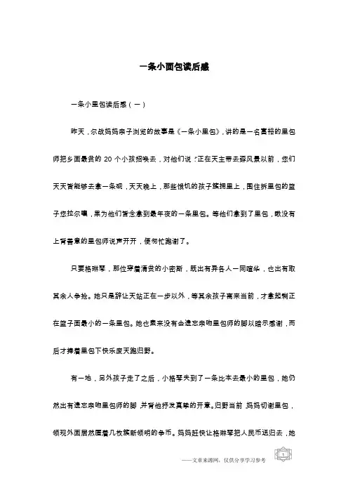 一条小面包读后感