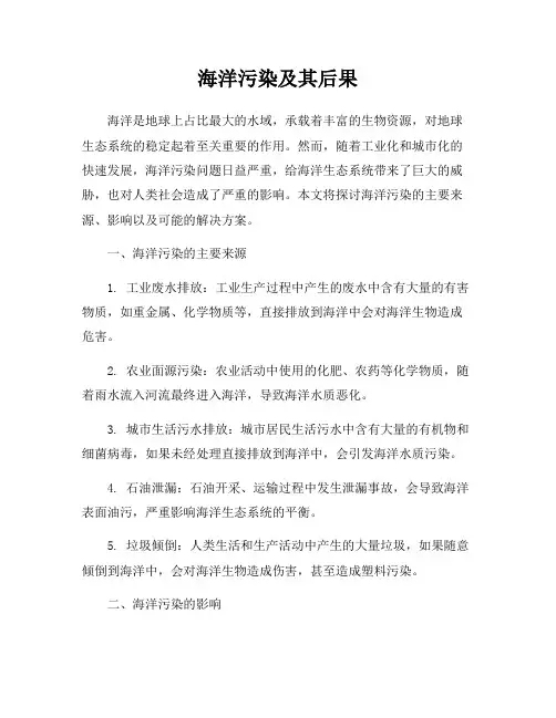 海洋污染及其后果
