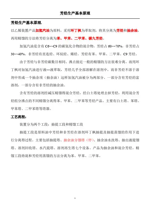 芳烃工艺生产基本原理(最终版)
