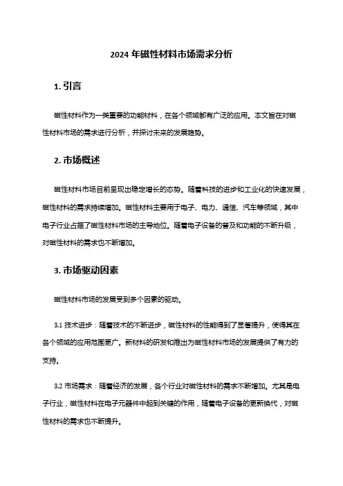 2024年磁性材料市场需求分析