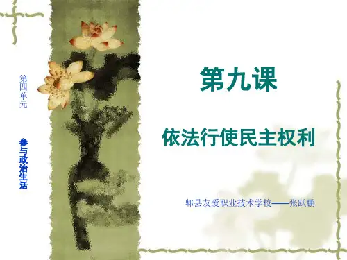 第九课《依法行使民主权利》