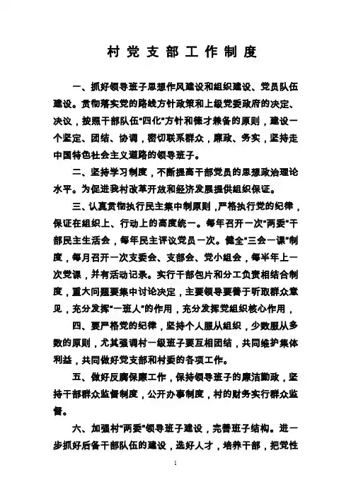 村党支部工作制度(精)