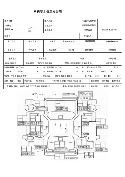 二手车鉴定评估表格