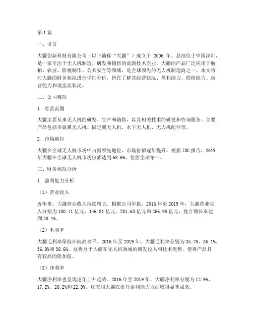 大疆财务状况分析报告(3篇)