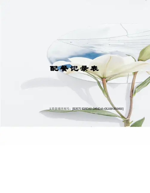 配餐记录表