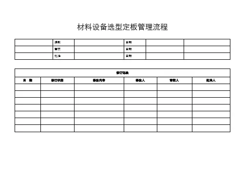 材料设备选型定板管理流程