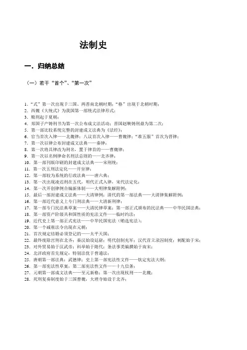 法制史知识点总结
