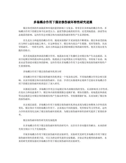 多场耦合作用下煤岩损伤破坏特性研究进展
