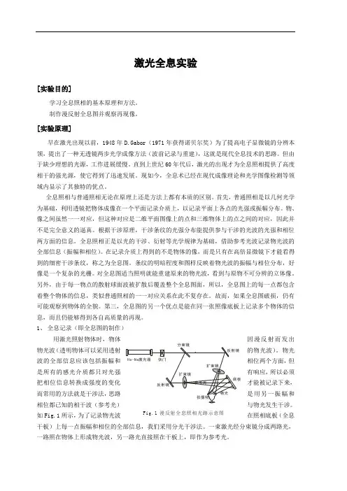 激光全息试验
