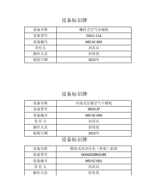 设备标识牌
