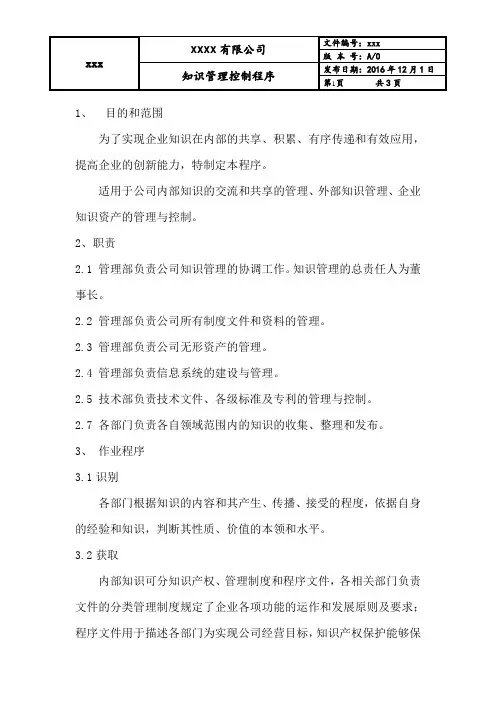 知识管理控制程序