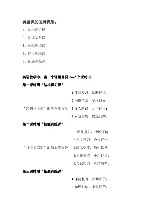 英语课的五种课型