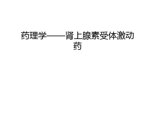 【资料】药理学——肾上腺素受体激动药汇编