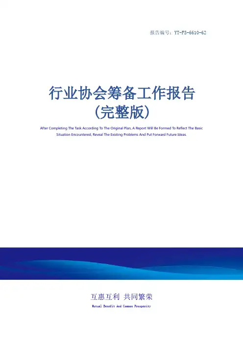 行业协会筹备工作报告(完整版)