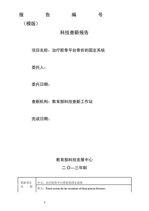 科技查新报告模板