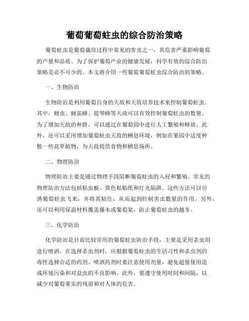 葡萄葡萄蛀虫的综合防治策略