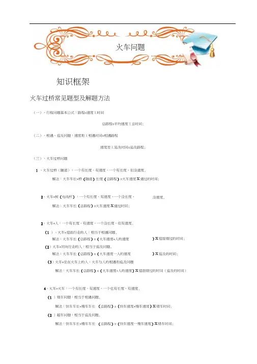 四年级下册数学竞赛试题-行程.火车过桥和火车与人的相遇追击问题C级.学生版-全国通用