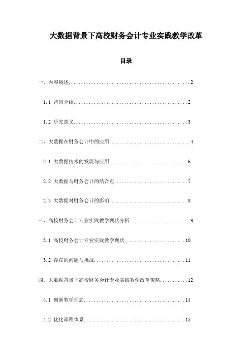 大数据背景下高校财务会计专业实践教学改革