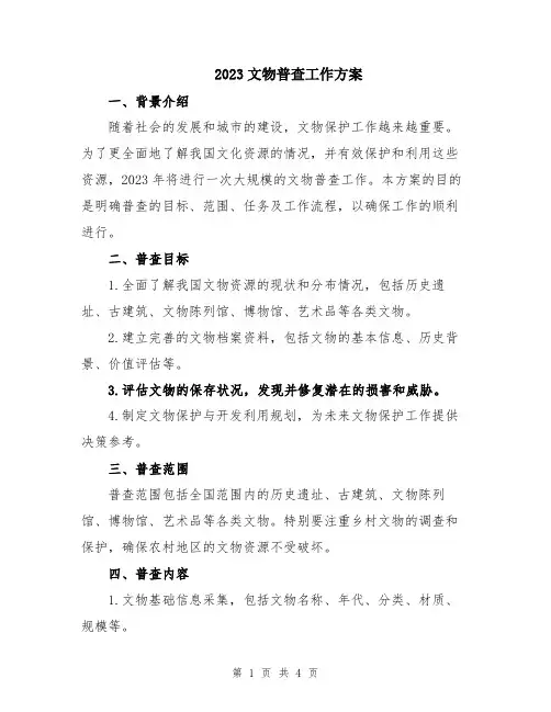 2023文物普查工作方案