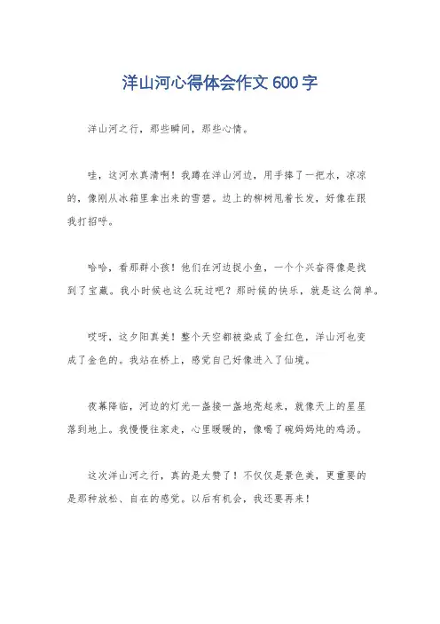 洋山河心得体会作文600字