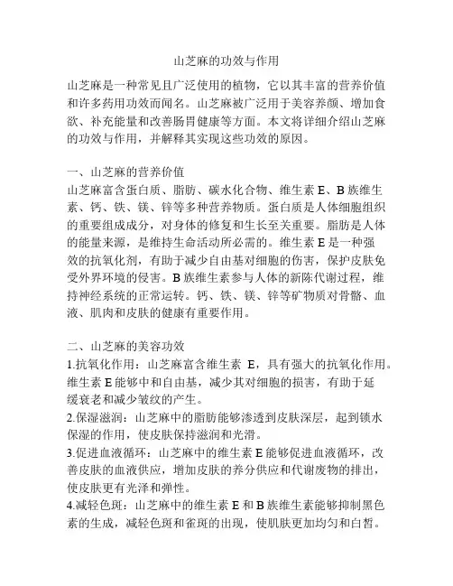 山芝麻的功效与作用