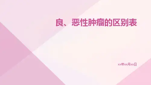 良、恶性肿瘤的区别表