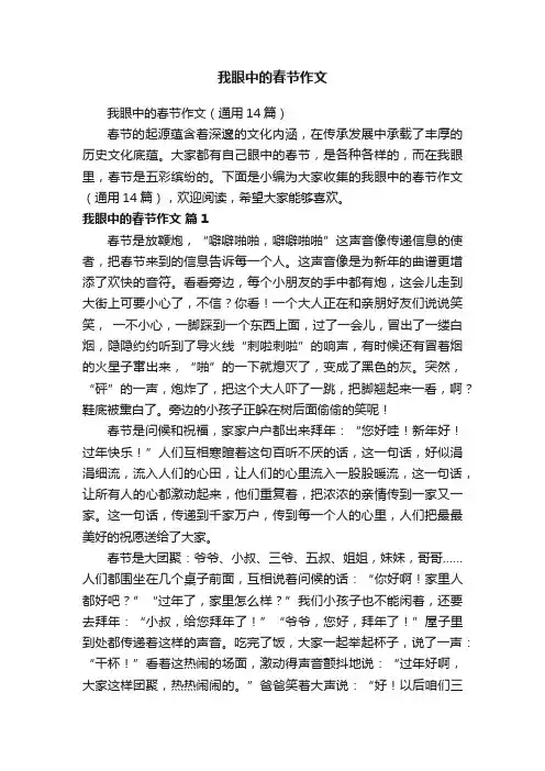 我眼中的春节作文