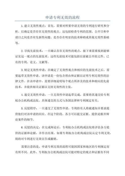 申请专利无效的流程