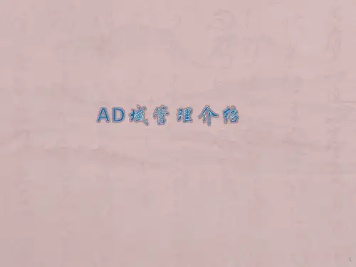 AD域管理介绍ppt课件