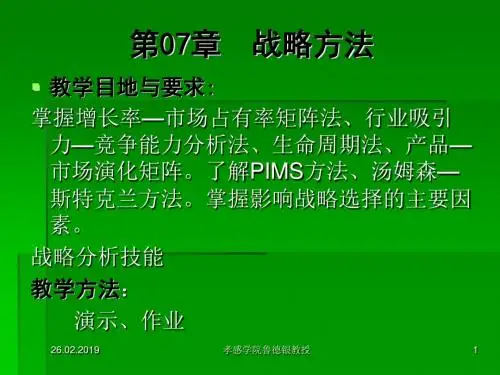 企业战略管理战略方法(PPT 31张)