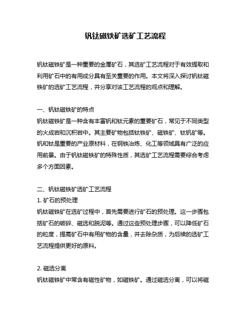 钒钛磁铁矿选矿工艺流程 3